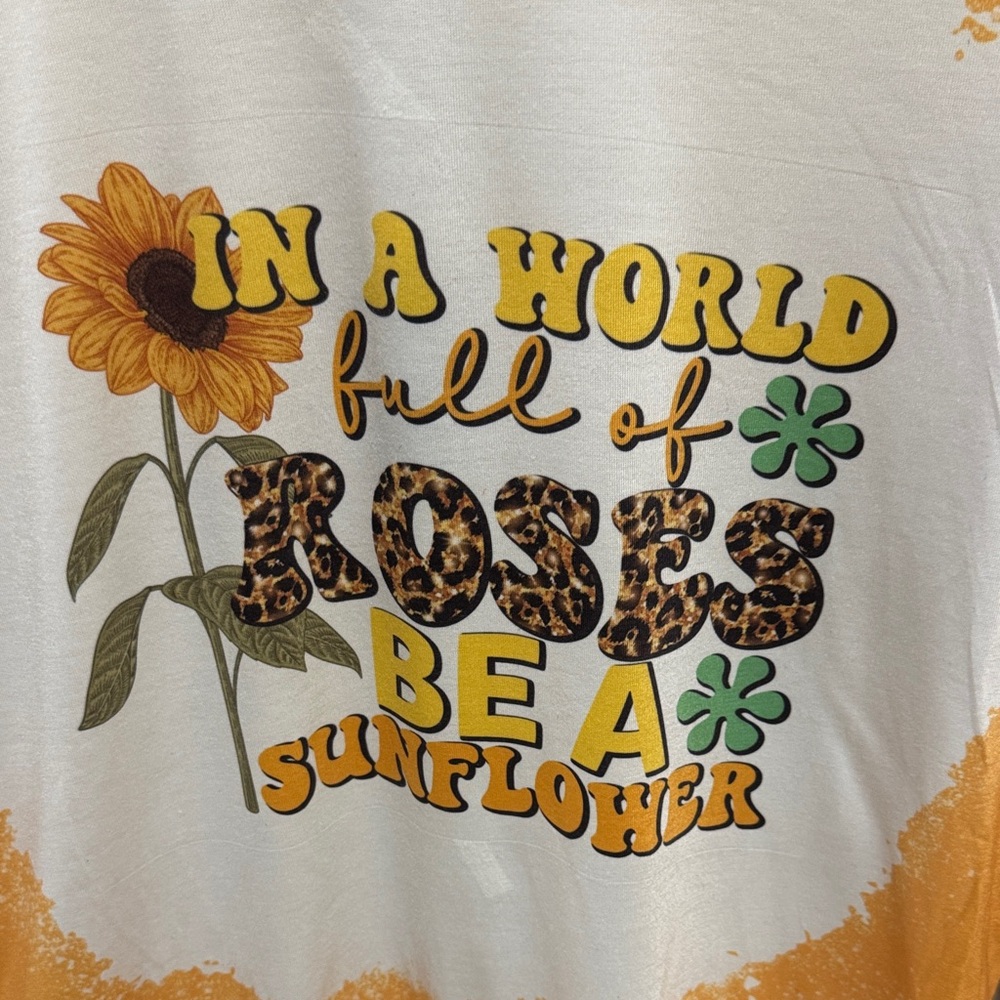 Sunflower Graphic Women's T-Shirt - Orange - Picture 3 of 7